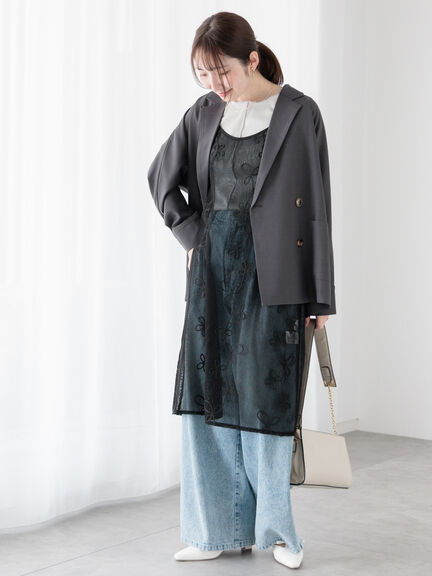 ドルマンテーラードジャケット《2025spring catalog item》（オフホワイト/チャコールグレー）｜Te chichi TERRASSE（テチチ テラス）通販