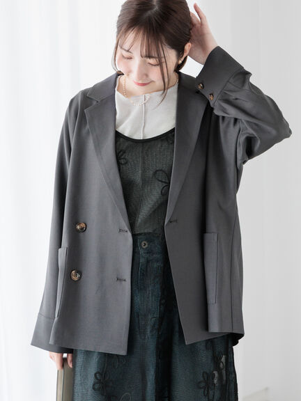 ドルマンテーラードジャケット《2025spring catalog item》（オフホワイト/チャコールグレー）｜Te chichi TERRASSE（テチチ テラス）通販