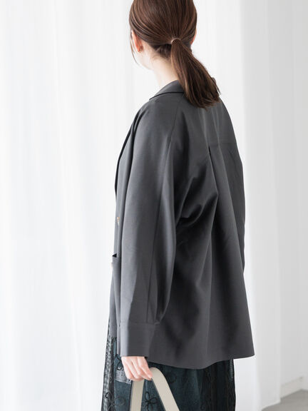 ドルマンテーラードジャケット《2025spring catalog item》（オフホワイト/チャコールグレー）｜Te chichi TERRASSE（テチチ テラス）通販