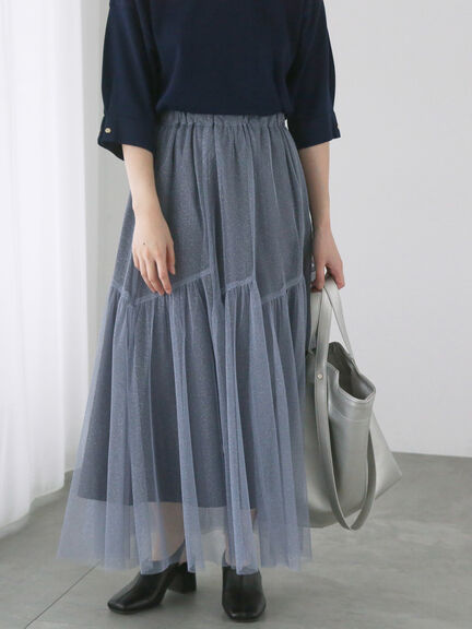 TAO タオ ロング・マキシ丈スカート 青系 -(L位) 2012224G0045 TAO（タオ）ロング・マキシ丈スカート 青 サイズ:-(L位