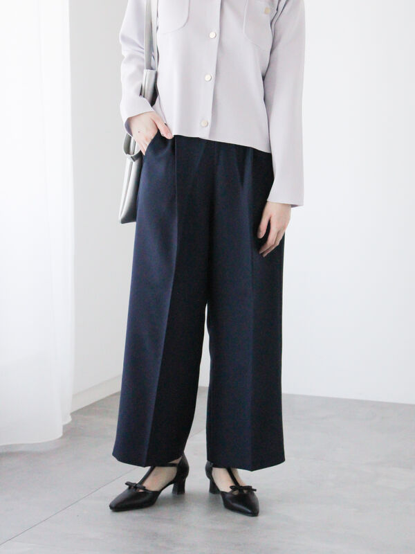 styling/エラスティックストレートパンツブラック styling/エラスティックストレートパンツブラック