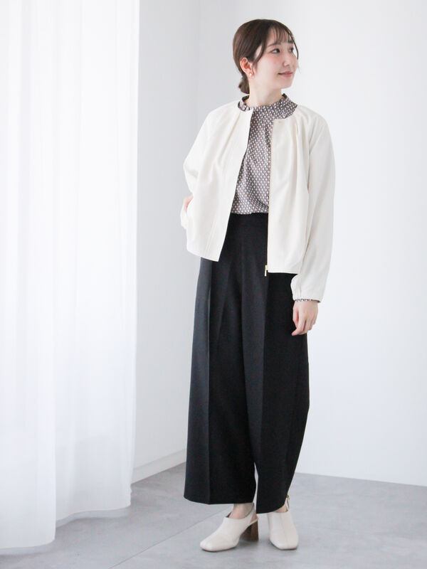 セール】 【イージーケア】タックストレートパンツ（グレー