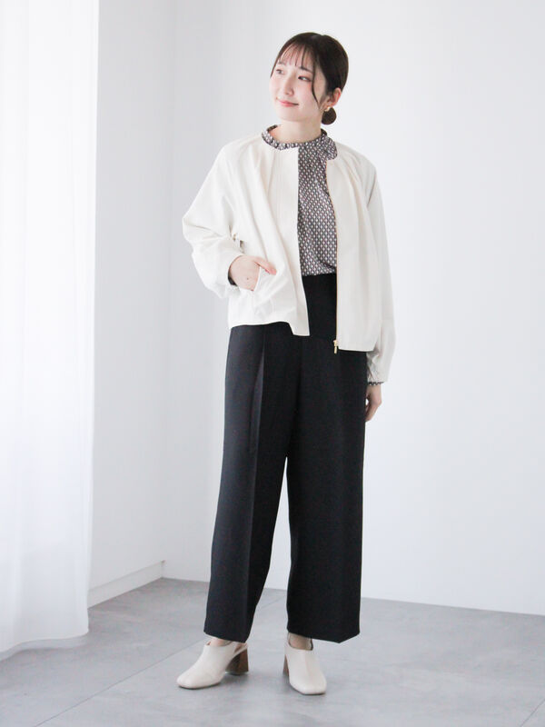 セール】 【イージーケア】タックストレートパンツ（グレー