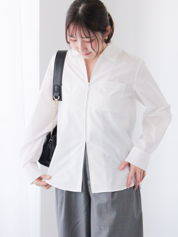 トップス PPCNR-2025sp-008 セール】 ジップアップシャツ《2025spring catalog item》（オフ
