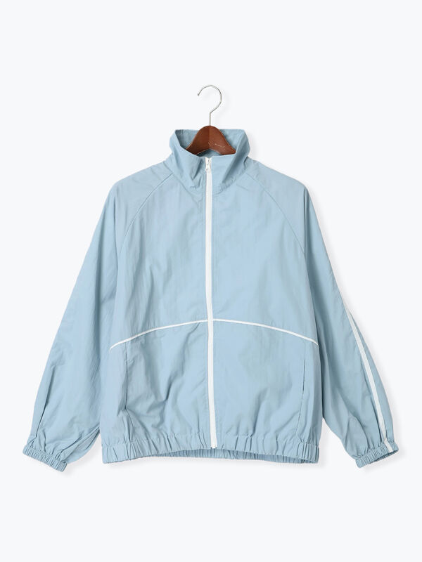 セール】 スタンド配色ブルゾン（オフホワイト/ブラック/サックス