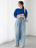ウエストリボンタックワイドデニムパンツ《2025spring catalog item》（ベージュ/サックスブルー/ブルー）｜Te chichi TERRASSE（テチチ テラス）通販