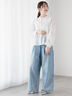 ウエストリボンタックワイドデニムパンツ《2025spring catalog item》（ベージュ/サックスブルー/ブルー）｜Te chichi TERRASSE（テチチ テラス）通販