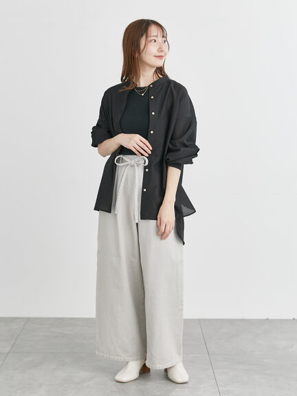 ウエストリボンタックワイドデニムパンツ《2025spring catalog item》（ベージュ/サックスブルー/ブルー）｜Te chichi TERRASSE（テチチ テラス）通販