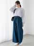 ウエストリボンタックワイドデニムパンツ《2025spring catalog item》（ベージュ/サックスブルー/ブルー）｜Te chichi TERRASSE（テチチ テラス）通販