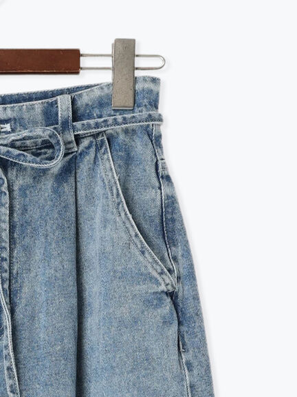 ウエストリボンタックワイドデニムパンツ《2025spring catalog item》（ベージュ/サックスブルー/ブルー）｜Te chichi TERRASSE（テチチ テラス）通販