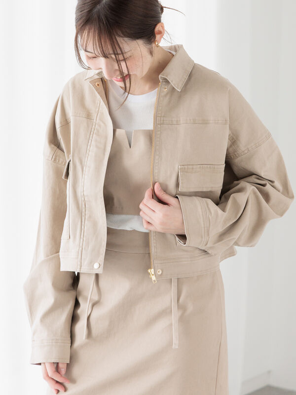 クロップドジャケット(セットアップ可)《2025spring catalog item》（ベージュ）｜Te chichi TERRASSE（テチチ テラス）通販