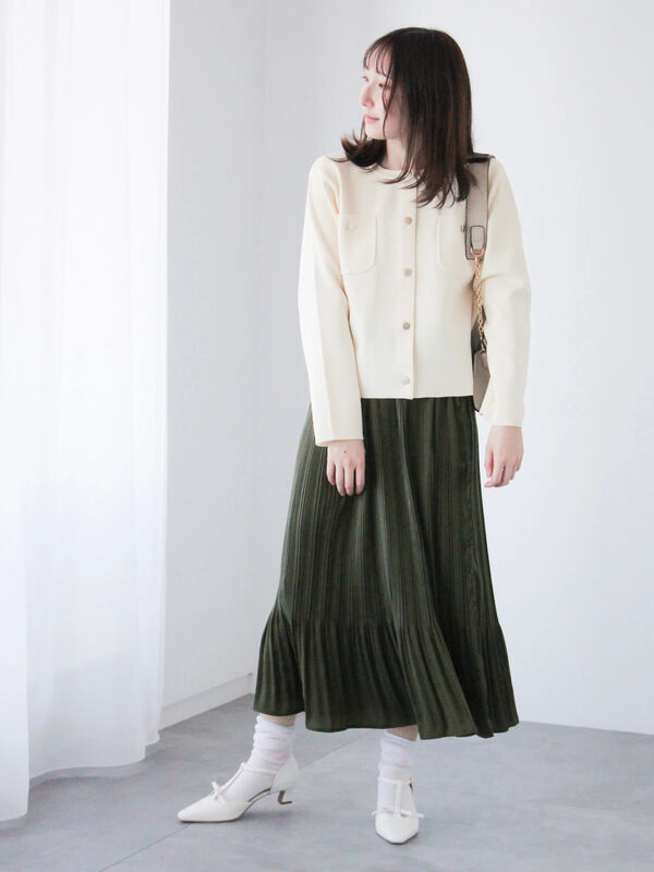 セール】 【選べる着丈】消しプリーツスカート（グレー/ブラック