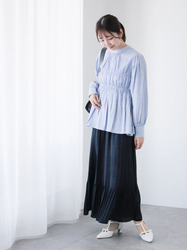 セール】 【選べる着丈】消しプリーツスカート（グレー/ブラック