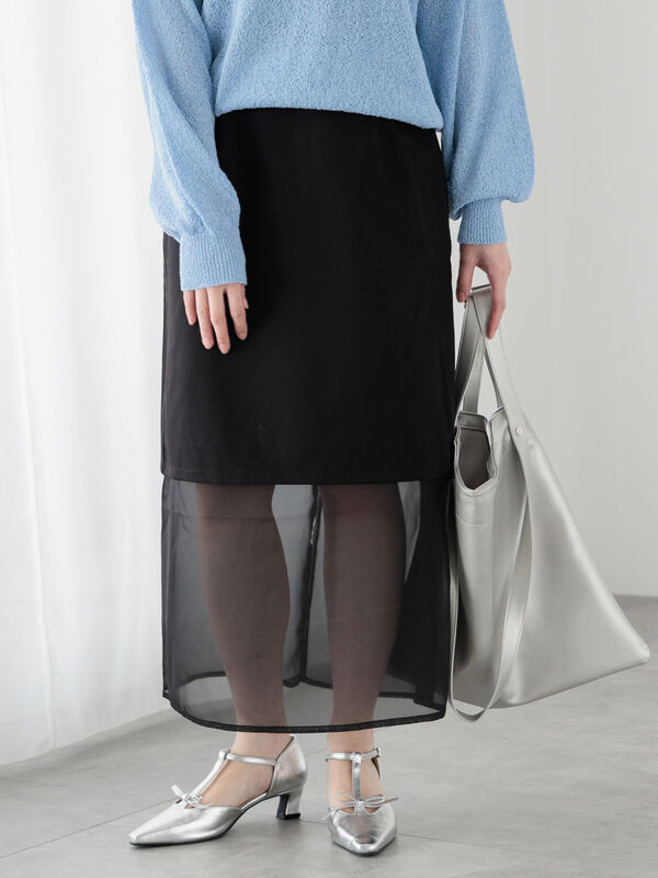 シアーレイヤードセットスカート《2025spring catalog item》（ブラック/ベージュ）｜Te chichi TERRASSE（テチチ テラス）通販