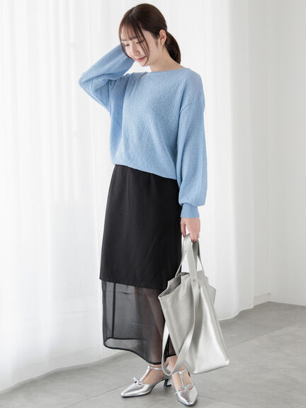 シアーレイヤードセットスカート《2025spring catalog item》（ブラック/ベージュ）｜Te chichi TERRASSE（テチチ テラス）通販