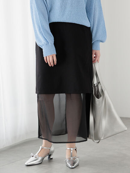 シアーレイヤードセットスカート《2025spring catalog item》（ブラック/ベージュ）｜Te chichi TERRASSE（テチチ テラス）通販