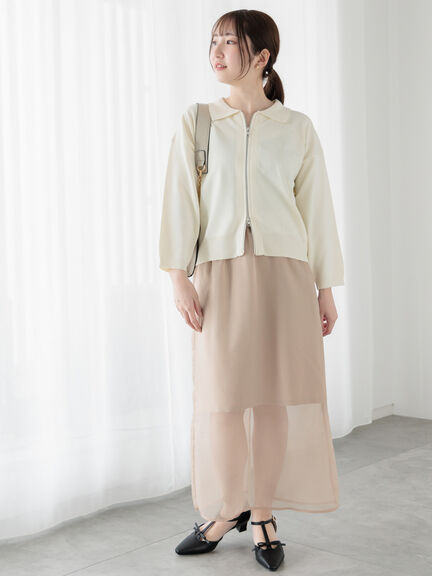 シアーレイヤードセットスカート《2025spring catalog item》（ブラック/ベージュ）｜Te chichi TERRASSE（テチチ テラス）通販