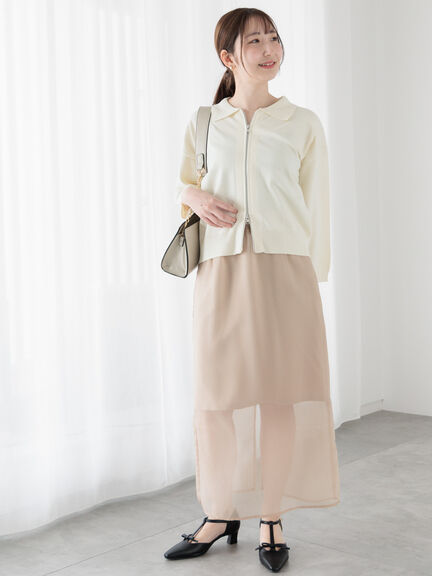 シアーレイヤードセットスカート《2025spring catalog item》（ブラック/ベージュ）｜Te chichi TERRASSE（テチチ テラス）通販
