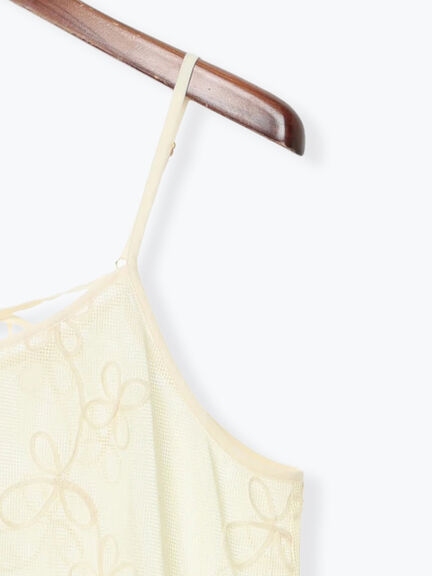 メッシュフラワーコードキャミワンピース《2025spring catalog item》（オフホワイト/ブラック）｜Te chichi TERRASSE（テチチ テラス）通販