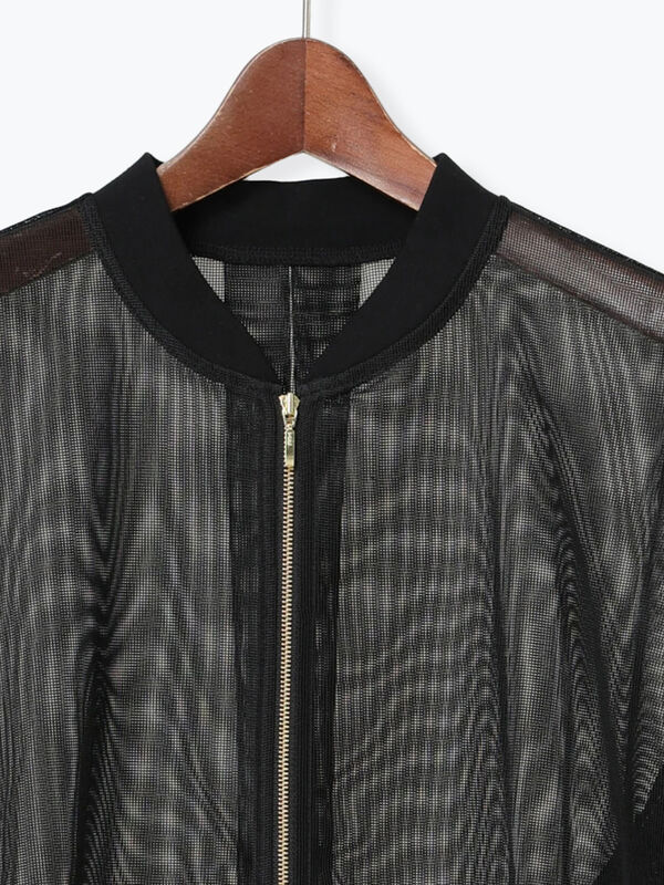 セール】 メッシュブルゾン（オフホワイト/ブラック/モカ/アウター