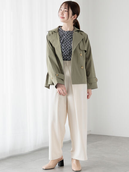 フロントタックパンツ《2025spring catalog item》（オフホワイト/チャコールグレー/ベージュ）｜Te chichi TERRASSE（テチチ テラス）通販