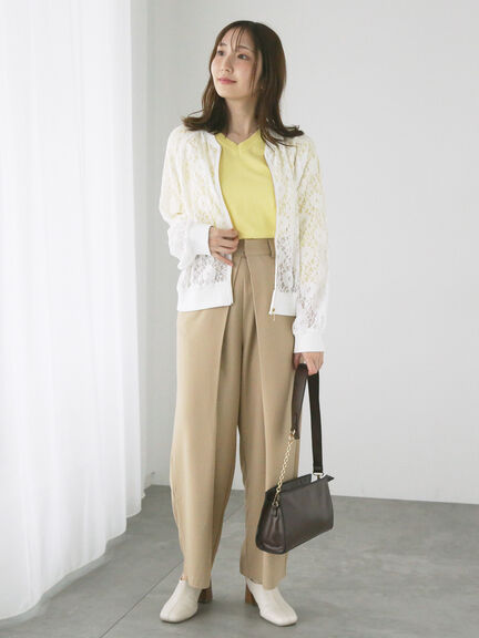 フロントタックパンツ《2025spring catalog item》（オフホワイト/チャコールグレー/ベージュ）｜Te chichi TERRASSE（テチチ テラス）通販