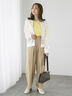 フロントタックパンツ《2025spring catalog item》（オフホワイト/チャコールグレー/ベージュ）｜Te chichi TERRASSE（テチチ テラス）通販