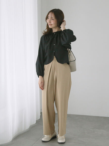 フロントタックパンツ《2025spring catalog item》（オフホワイト/チャコールグレー/ベージュ）｜Te chichi TERRASSE（テチチ テラス）通販