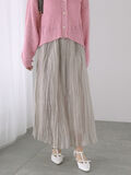 シャイニークリンクルスカート《2025spring catalog item》（グレー）｜Te chichi TERRASSE（テチチ テラス）通販