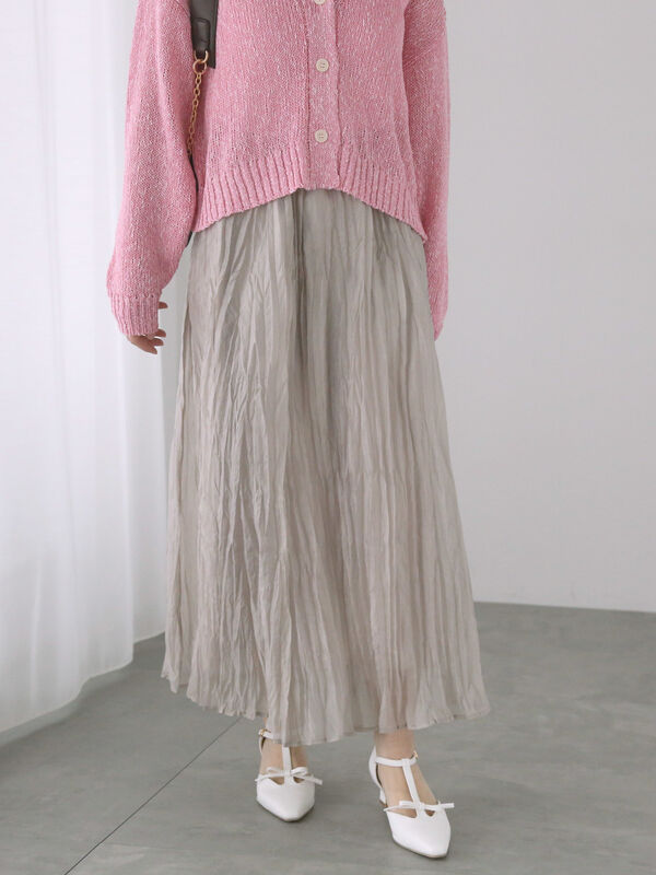 シャイニークリンクルスカート《2025spring catalog item》（グレー）｜Te chichi TERRASSE（テチチ テラス）通販