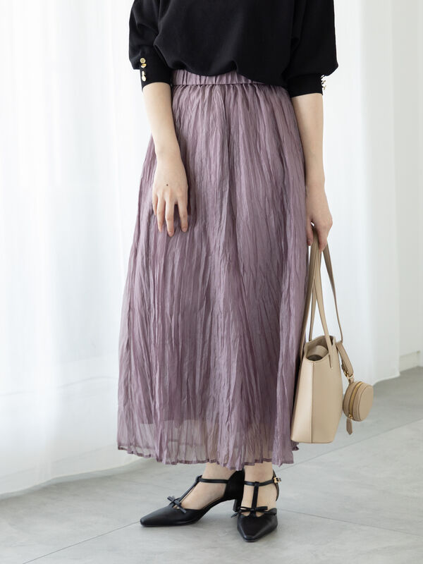 おトク情報がいっぱい！ セール】 シャイニークリンクルスカート《2025spring catalog スカート