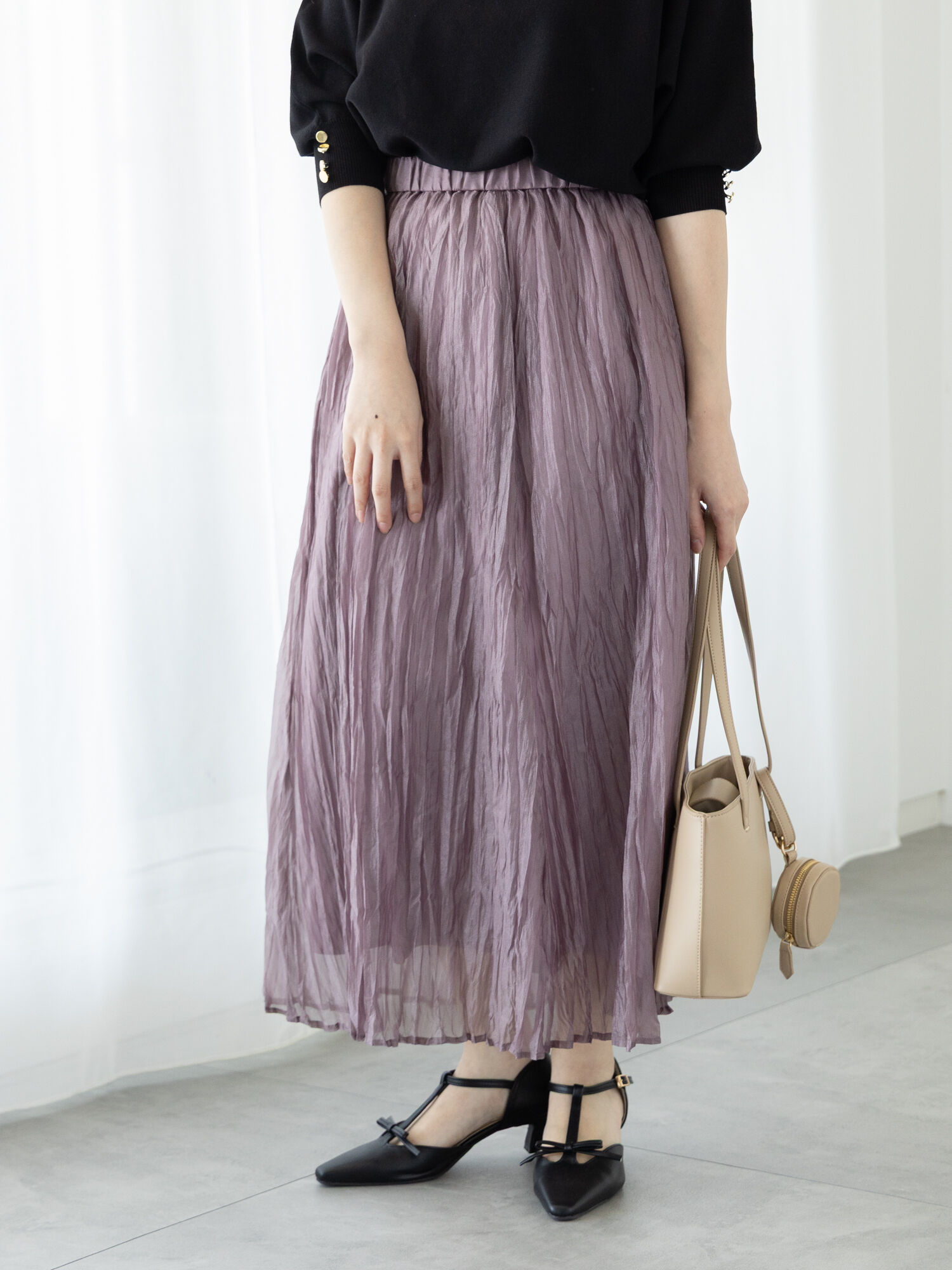 セール】 シャイニークリンクルスカート《2025spring catalog セール】 シャイニークリンクルスカート《2025spring catalog