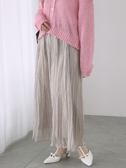 シャイニークリンクルスカート《2025spring catalog item》（グレー/ベージュ/パープル）｜Te chichi TERRASSE（テチチ テラス）通販