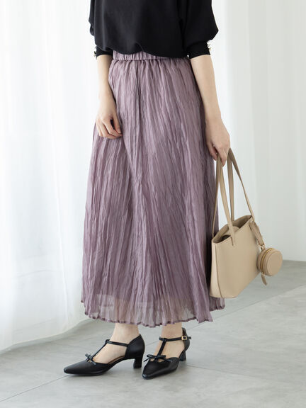 シャイニークリンクルスカート《2025spring catalog item》（グレー/ベージュ/パープル）｜Te chichi TERRASSE（テチチ テラス）通販