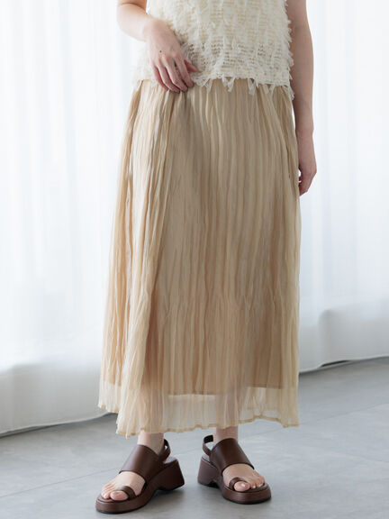 シャイニークリンクルスカート《2025spring catalog item》（グレー/ベージュ/パープル）｜Te chichi TERRASSE（テチチ テラス）通販