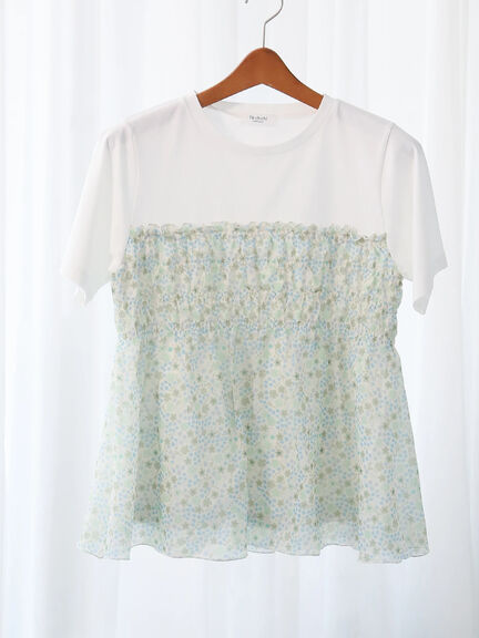 【日比谷花壇コラボ】レイヤードライクTシャツ（オフホワイト/ブラック）｜Te chichi TERRASSE（テチチ テラス）通販