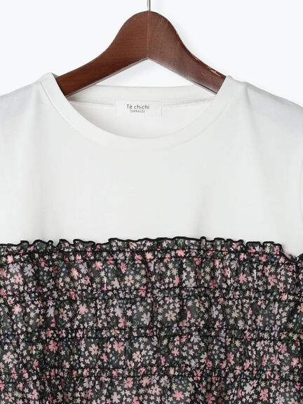 【日比谷花壇コラボ】レイヤードライクTシャツ（オフホワイト/ブラック）｜Te chichi TERRASSE（テチチ テラス）通販