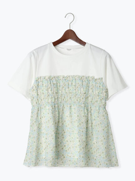 【日比谷花壇コラボ】レイヤードライクTシャツ（オフホワイト/ブラック）｜Te chichi TERRASSE（テチチ テラス）通販