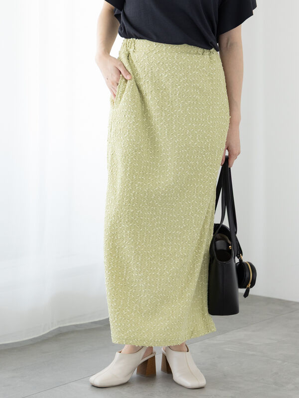 セール】 カットジャカードナロースカート（オフホワイト/ブラック