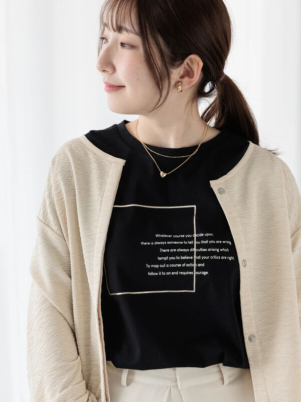 箔ロゴプリントTシャツ（ブラック）｜Te chichi TERRASSE（テチチ テラス）通販