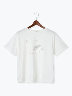 セール】 箔ロゴプリントTシャツ（オフホワイト/ブラック/ブルー
