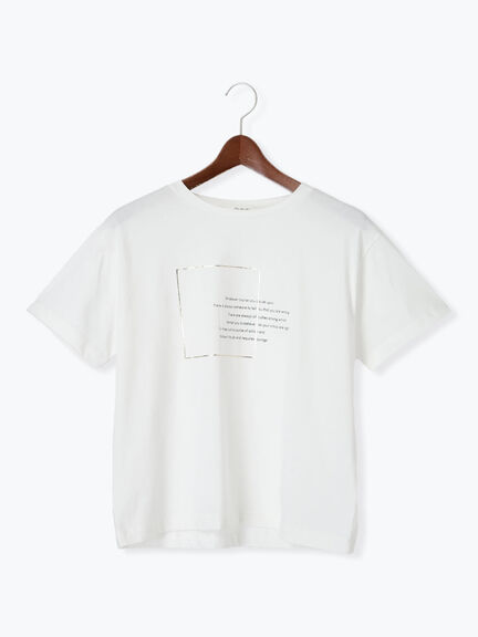 箔ロゴプリントTシャツ（オフホワイト/ブラック/ブルー）｜Te chichi TERRASSE（テチチ テラス）通販