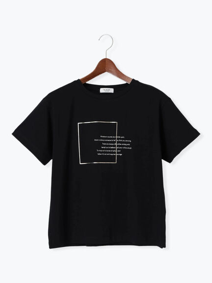 箔ロゴプリントTシャツ（オフホワイト/ブラック/ブルー）｜Te chichi TERRASSE（テチチ テラス）通販