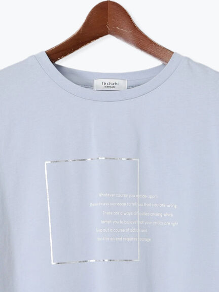 箔ロゴプリントTシャツ（オフホワイト/ブラック/ブルー）｜Te chichi TERRASSE（テチチ テラス）通販