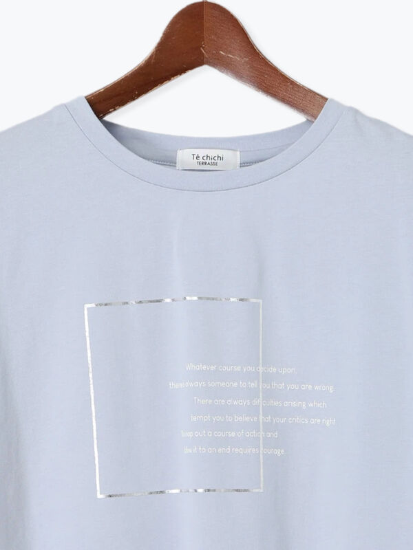 新品❤️TFW49 ロゴ入り 半袖シャツ ライトブルー BAYFLOW tシャツ 「クリーンな印象で大人POP」 アソートプリント半袖T