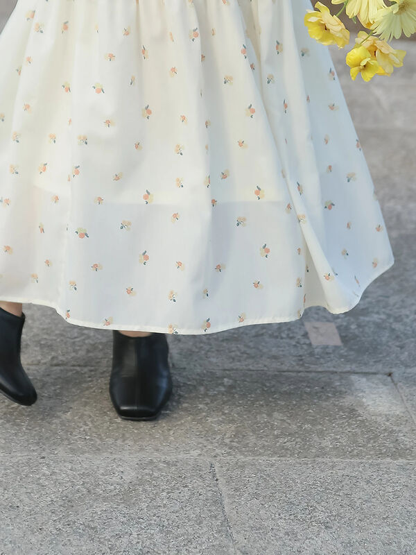 セール】 【日比谷花壇コラボ】プリントシャーリングスカート