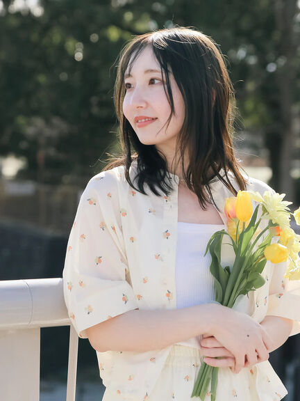 【日比谷花壇コラボ】プリントクロップドシャツ（セットアップ可）（オフホワイト/キャメル/ネイビー）｜Te chichi TERRASSE（テチチ テラス）通販