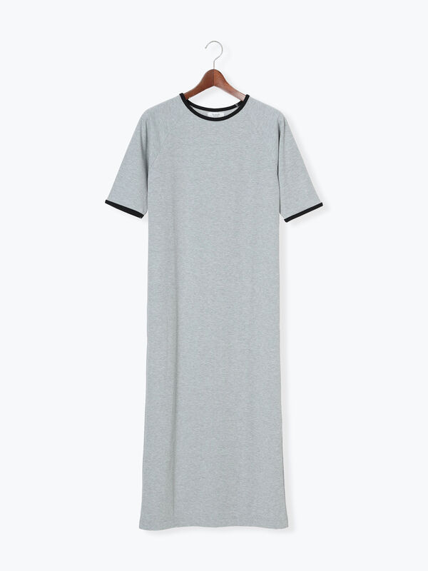 セール】 配色リブカットワンピース（グレー/ブラック/モカ/ワンピース