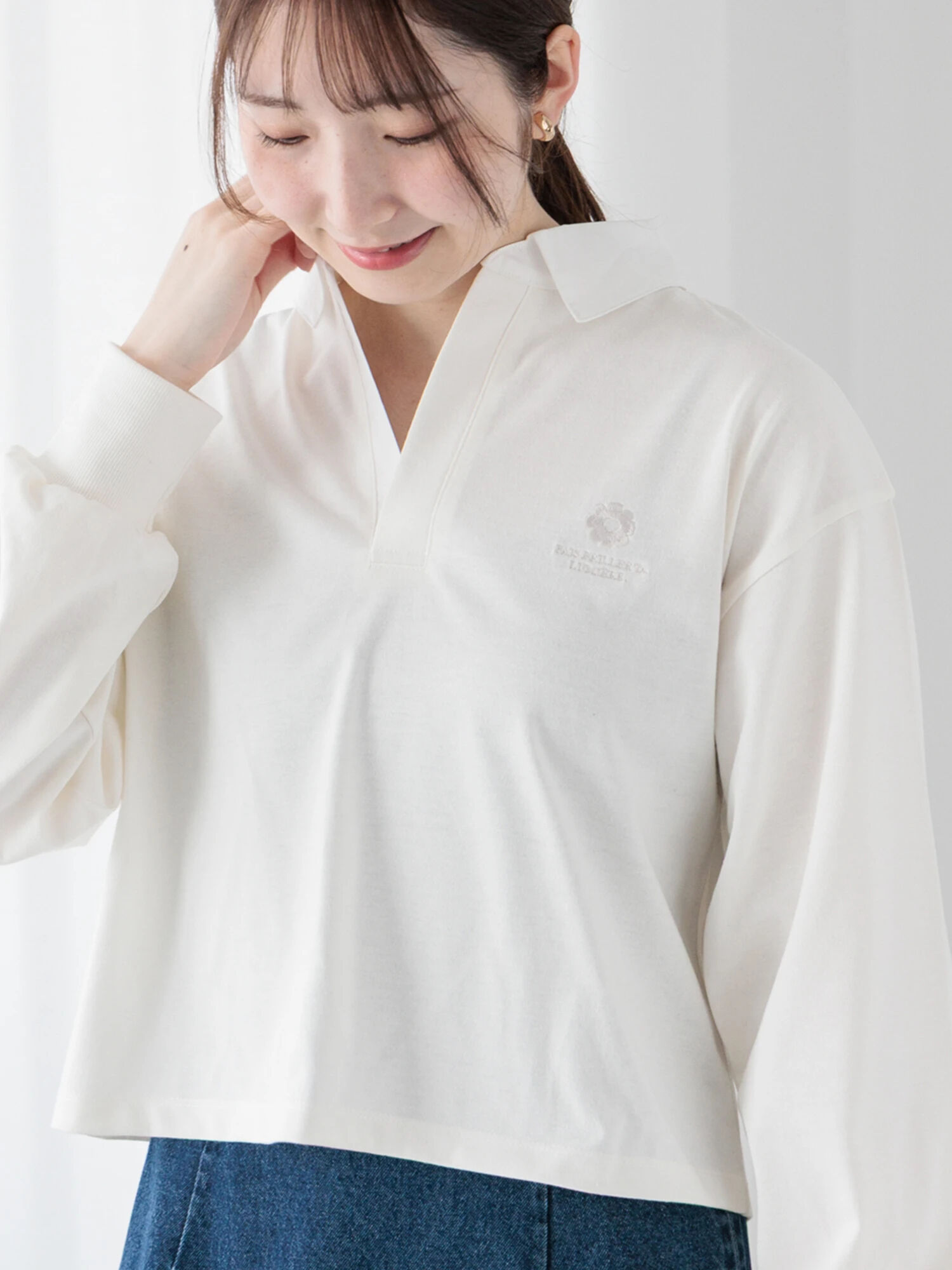 セール】 フラワー刺繍ラガーシャツ《2025spring catalog item