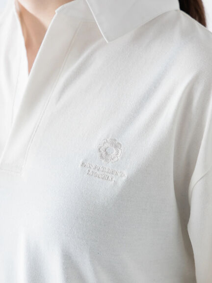 フラワー刺繍ラガーシャツ《2025spring catalog item》（オフホワイト/グレー/ネイビー）｜Te chichi TERRASSE（テチチ テラス）通販